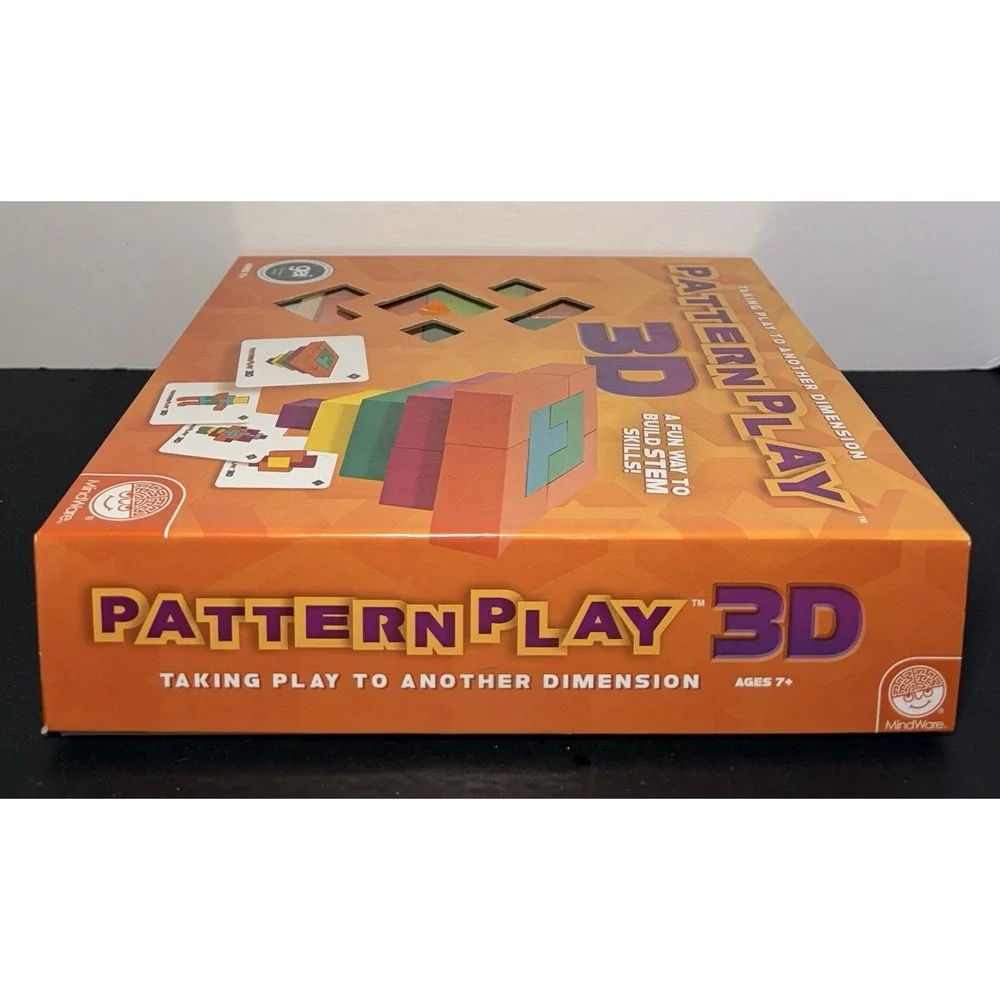 MindWare 3D Pattern Play Color Learn Through Play Wooden Blocks Ages 3+
